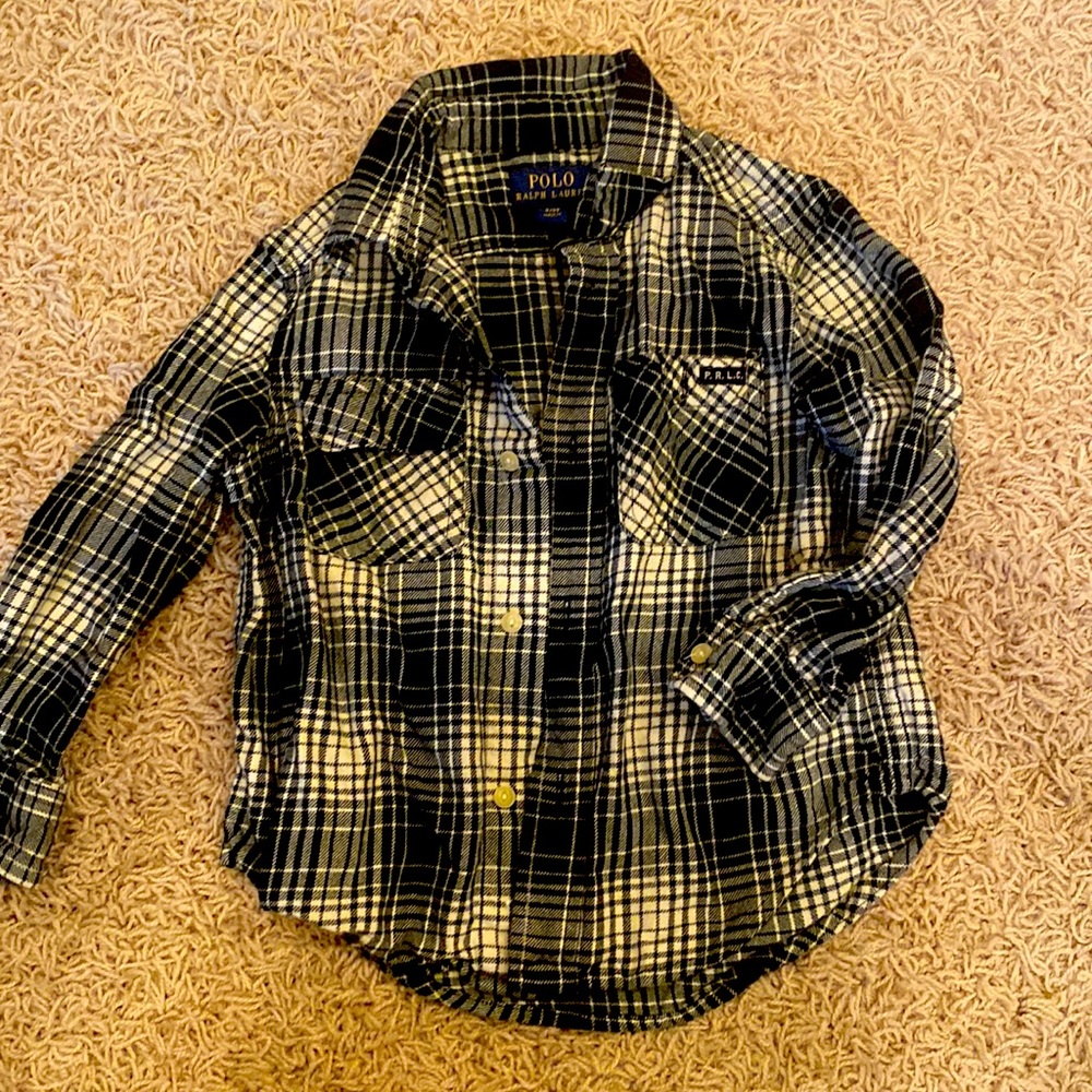 2T RALPH LAUREN POLO Buttoned Collar Flannel Shirt